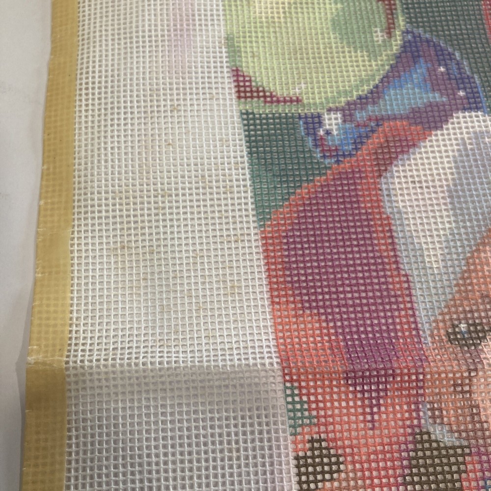 Bucilla SANTA BEAR Needlepoint Christmas Stocking Kit 60722 1994 Missing Thread