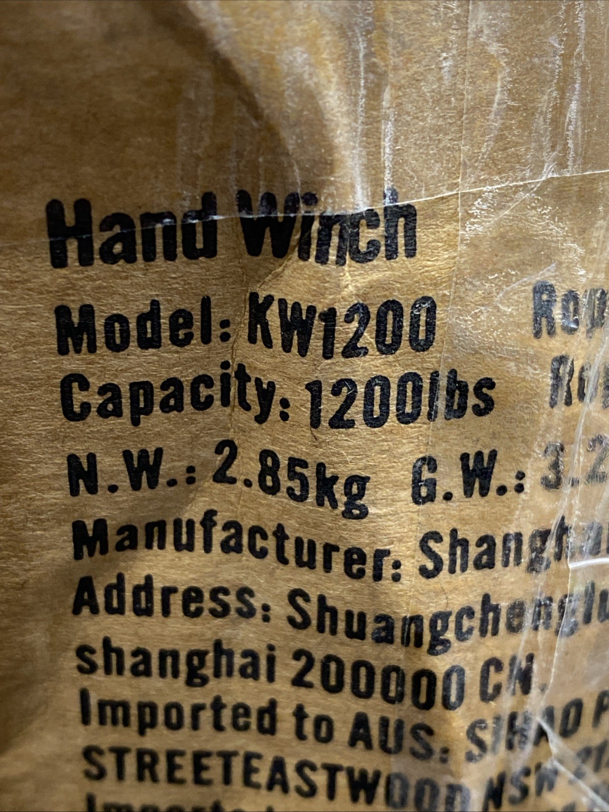 VEVOR KW1200 Hand Winch, 1200 lbs Pulling Capacity