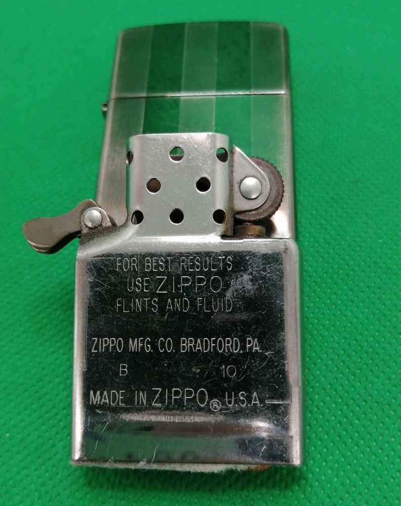 Zippo striped oil lighter (used)