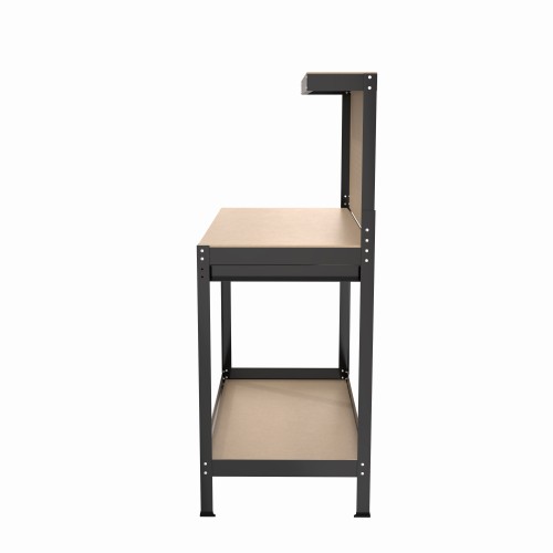 AS 63" Tools Cabinet Tool Storage Workshop Table with Drawers and Pegboard
