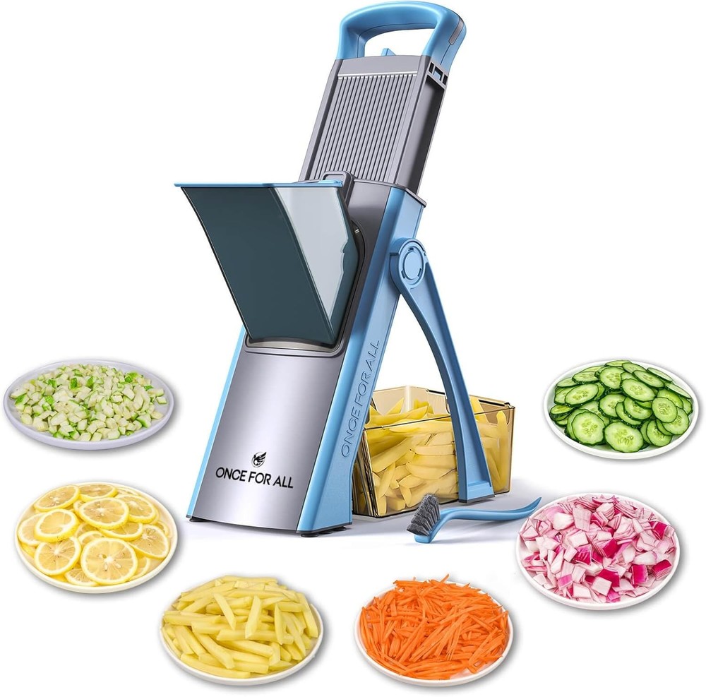 ONCE for ALL Upgrade Safe Mandoline Slicer Plus, Biger Size, Adjustable Vegetabl