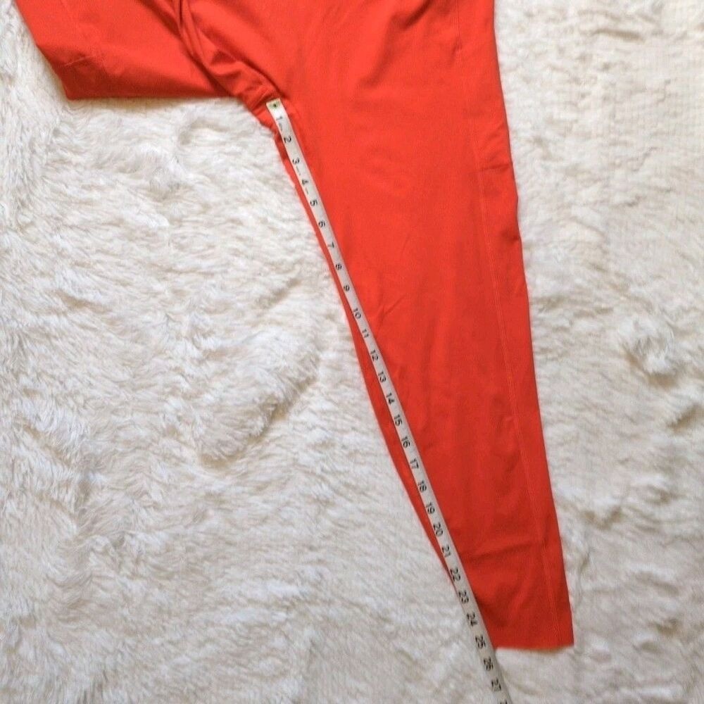 Parade Orange Laser Cut Leggings Womens 2XL 25" Pocket Nylon Yoga Workout Gym