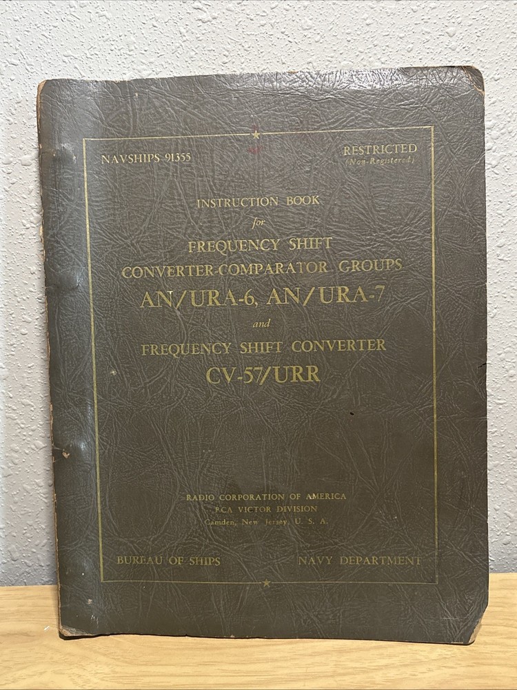 Navy Instruction Book Frequency Shift Converter-comparator Group Manual