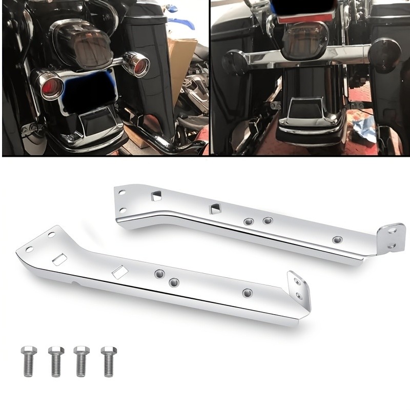 Chrome Saddlebag Guard Brackets(Track Support Brackets), Suitable for Harley