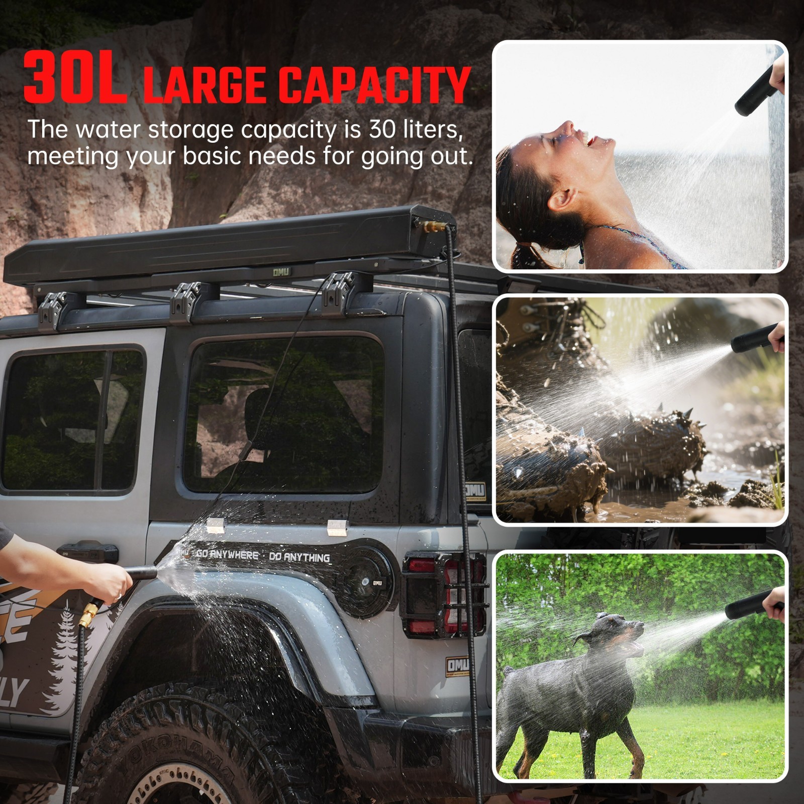 Outdoor supplies water storage tank camping bathing car roof water tank