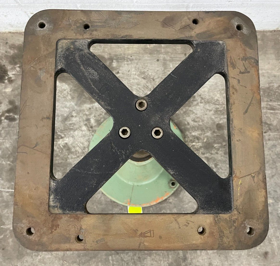 GREEN VINTAGE CAST IRON SQUARE TABLE BASE 15" X 15" X 29-1/2" OAL 2/59533