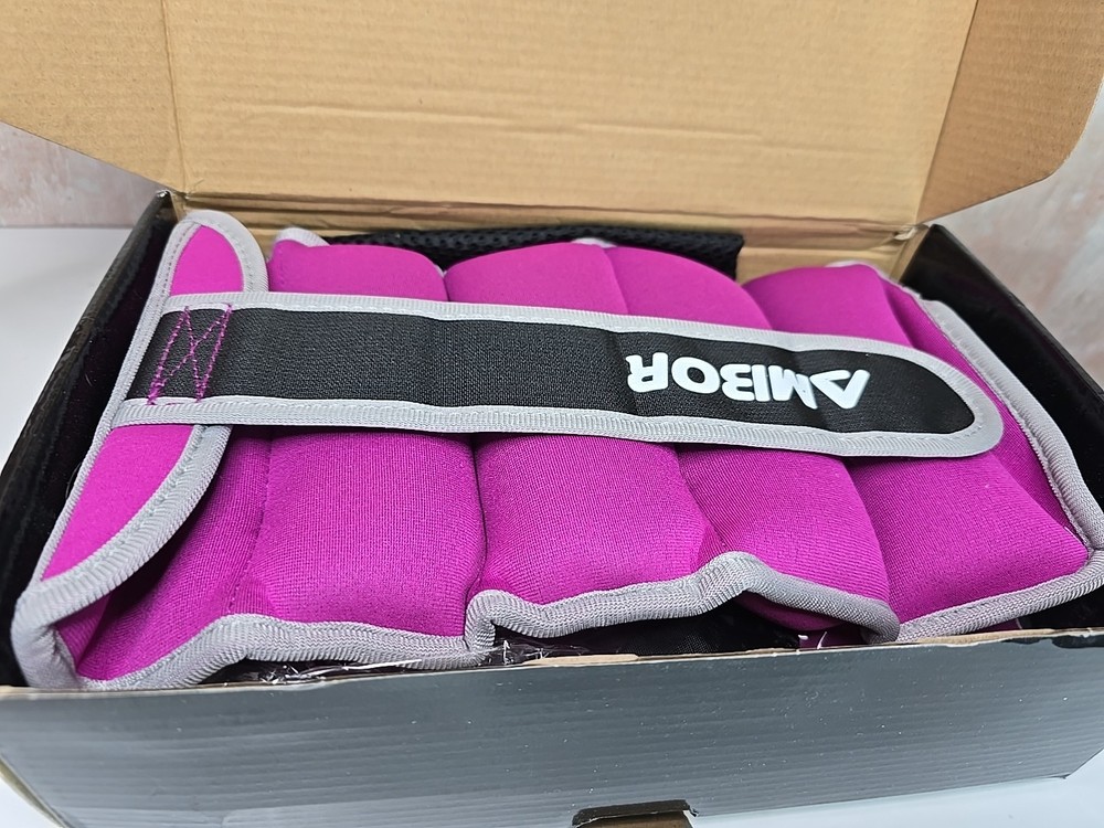 Adjustable Ankle Weights 10-Pound Pink/ Purple