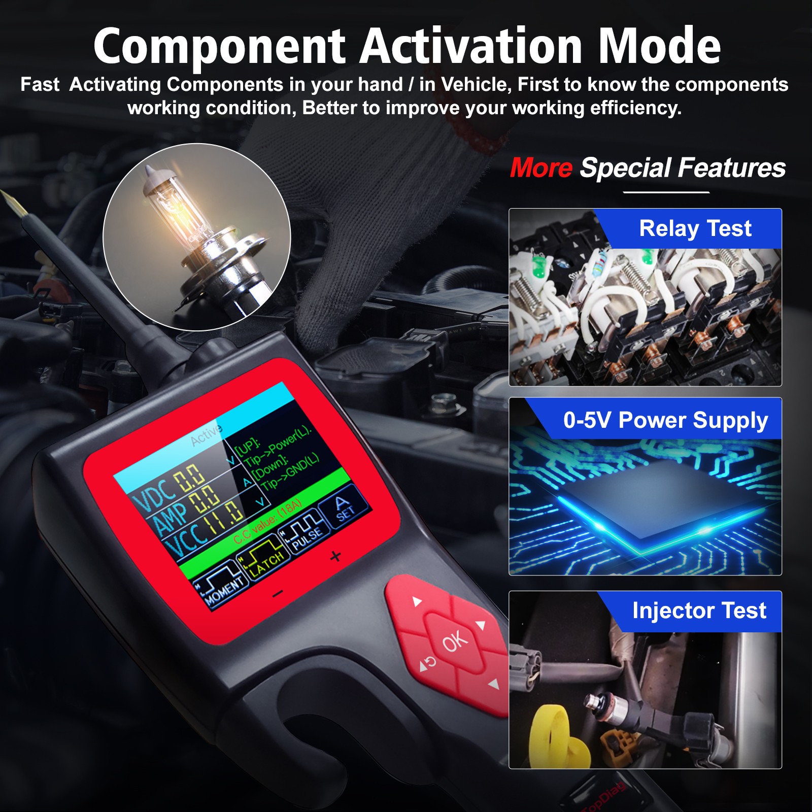 9V~30V Automotive Circuit Tester With Fuel Injector Tester Car Circuit Tester US