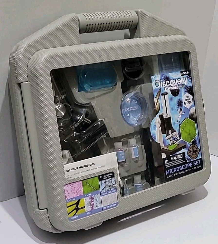 Educational Kids Discovery Mindblown Microscope Set/Case 48pc Stem 1200X Science