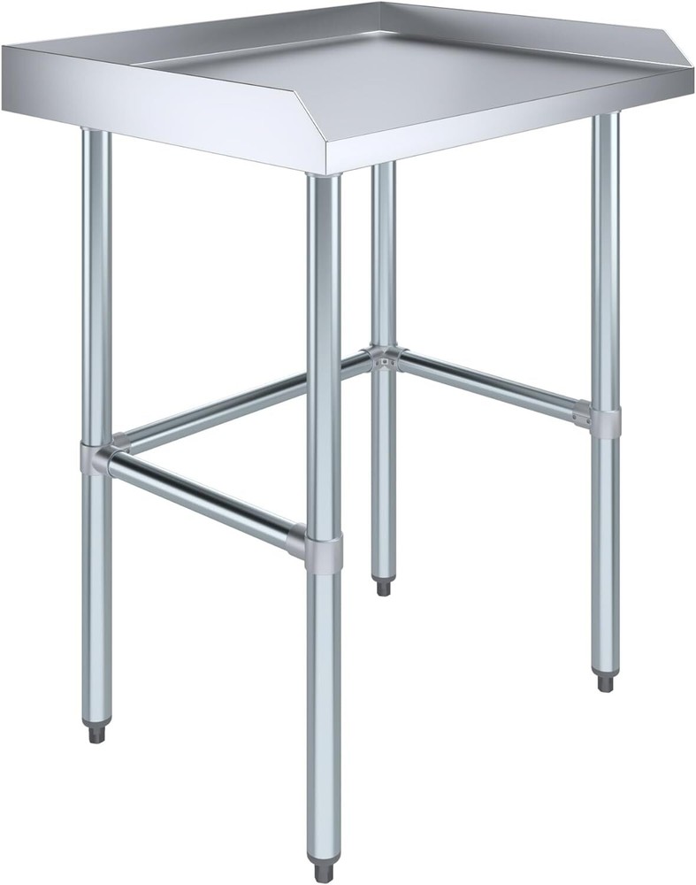 Commercial Stainless Steel Work Table Open Base with Backsplash and Side Guards
