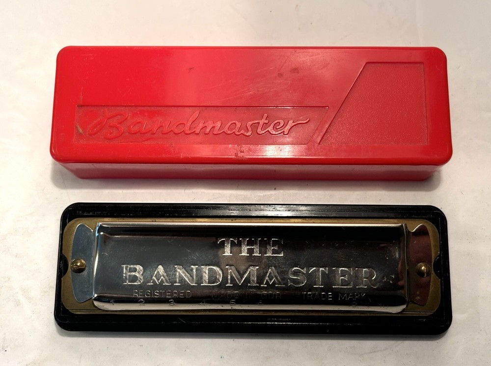 VTG The Bandmaster Harmonica w/ Red Plastic Hard Case - Germany
