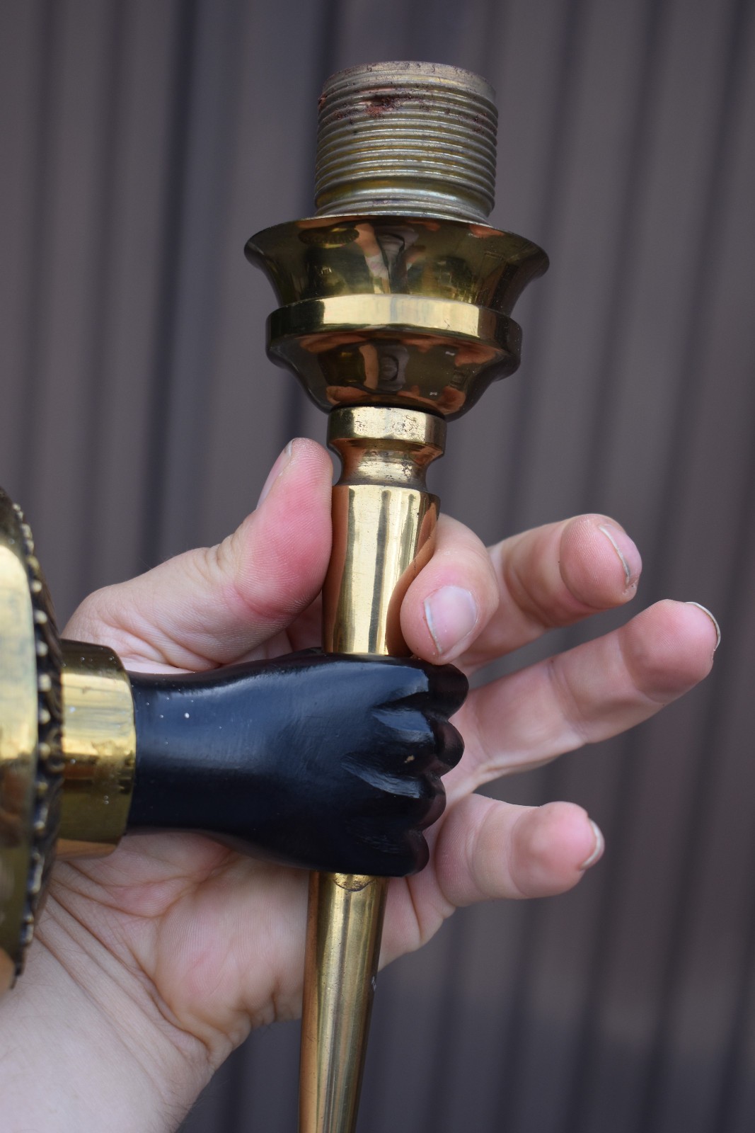 PAIR hollywood regency Bronze hand wall lights sconces maison charles 70s