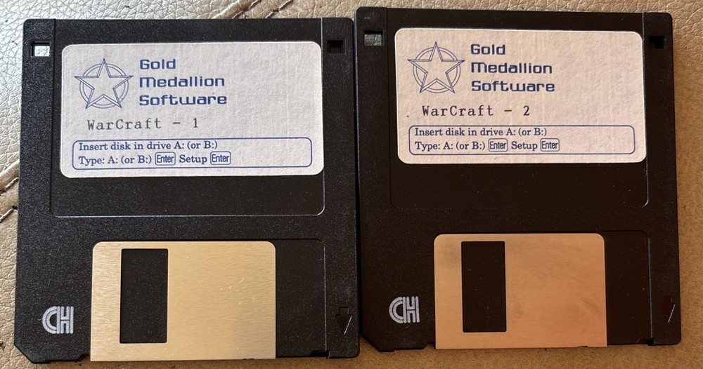 Vintage Computer Game  Disks Warcraft  1 And 2