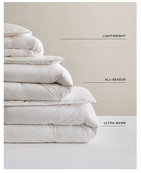 NWT QUINCE PREMIUM DUCK DOWN COMFORTER KING / CAL KING INSERT LIGHTWEIGHT