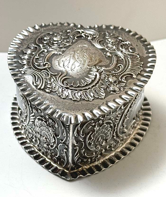 American Sterling Silver Heart Box by Durgin