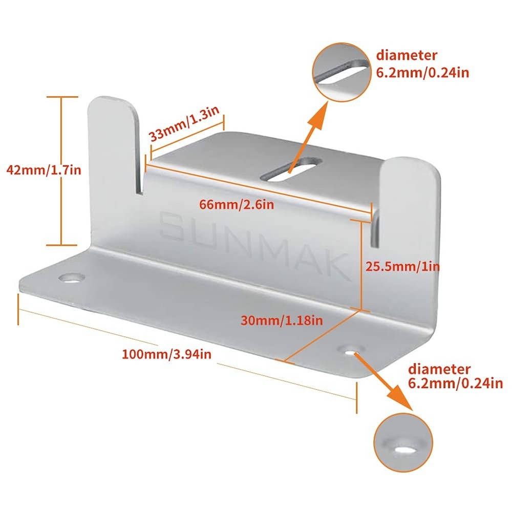 SUNMAK 16 Units per Set Solar Panel Mounting Z Brackets, Silver, White