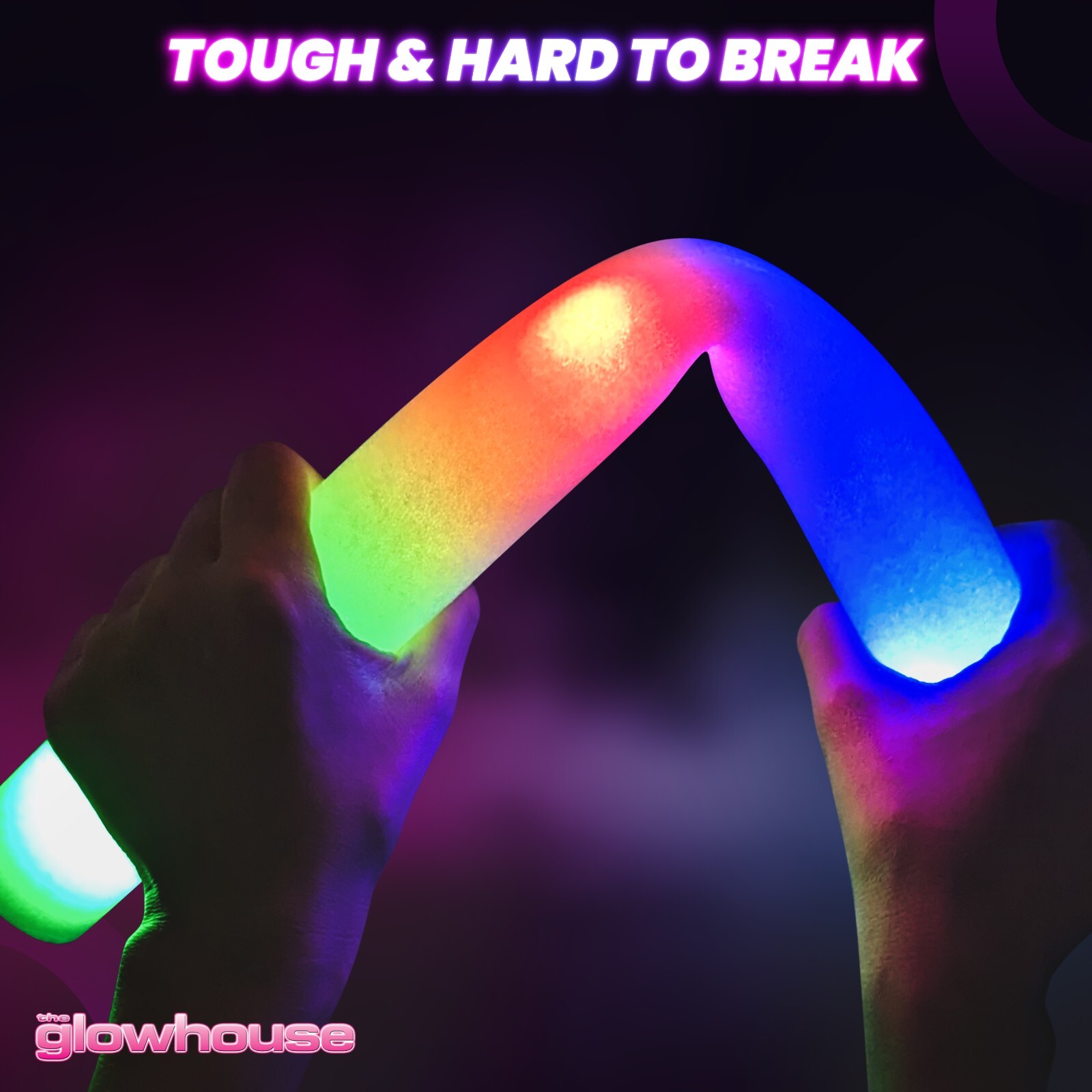 The Glowhouse Light Up Premium LED Foam Glow Stick High Quality Multi Colour
