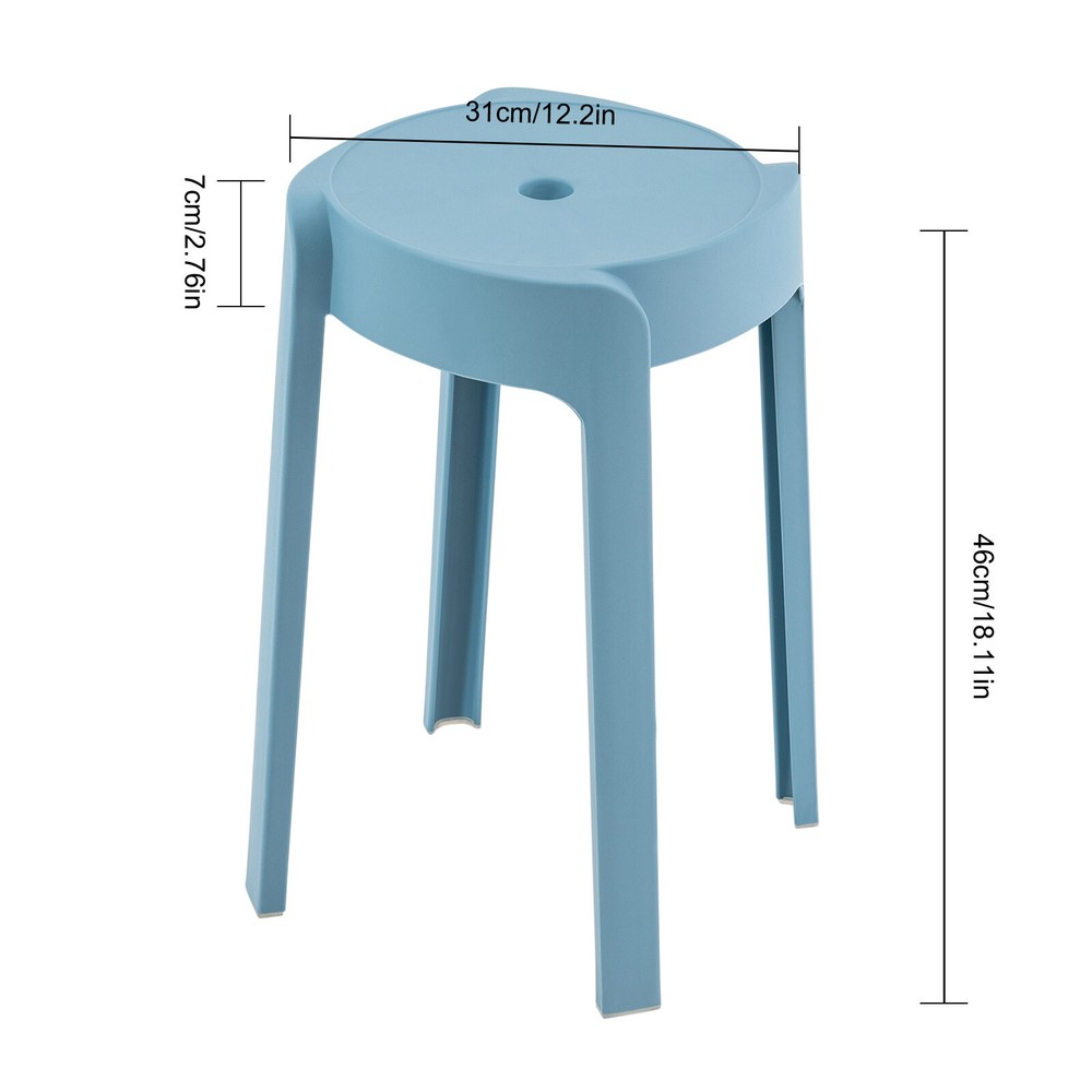 Round Plastic Seat PP Stackable Stool Multicolor Students Chair Windmill Shape