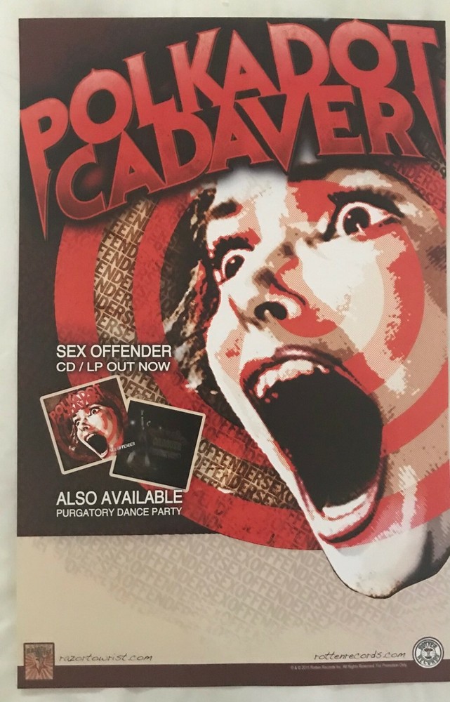 POLKADOT CADAVER - SEX OFFENDER Promo Poster - Original DFD-Rotten PROMOTIONAL