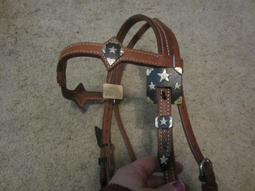CLEARANCE Quality made HEADSTALL, DIAMOND STAR CONCHOS