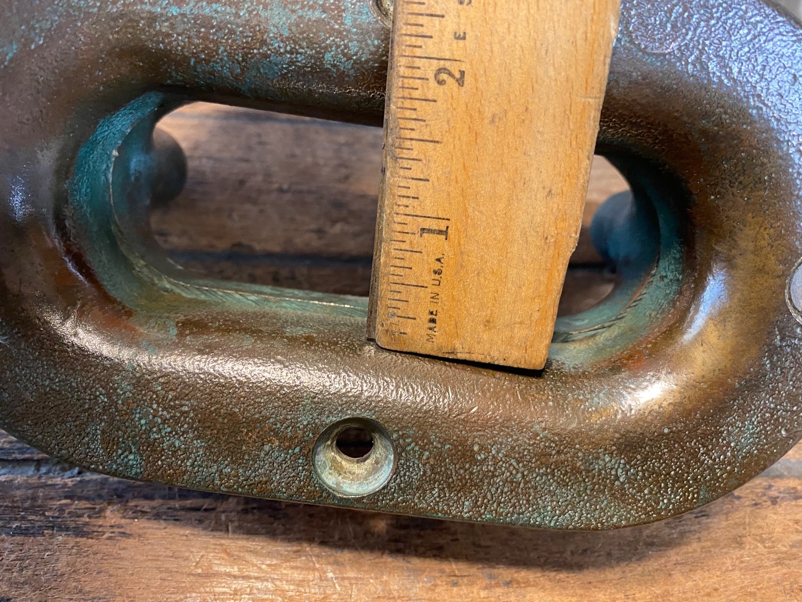 VINTAGE CAST BRONZE COMBINATION CLEAT/HAWSE HOLE 12" LONG (2 avail)