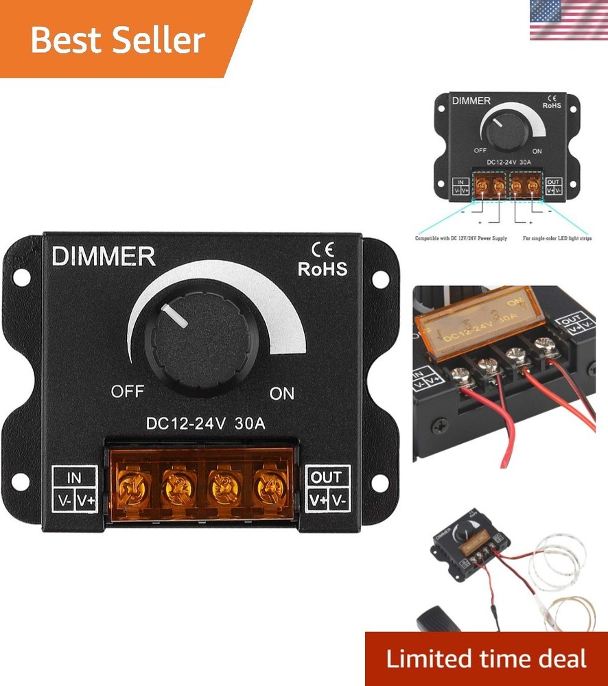 Compact 0%-100% LED Light Strip Dimming Controller for Custom Lighting Solutions