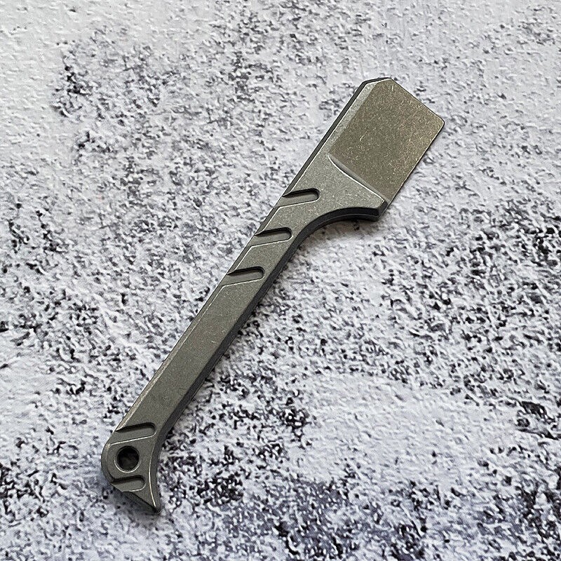 Solid Titanium Pry Bar Crowbar Outdoor Travel EDC Multi Tool Unpack Box Keychain