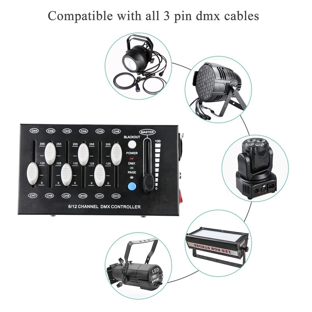 12 Channel DMX Dimmer Controller, Portable Design, Perfect Quality, Standard ...