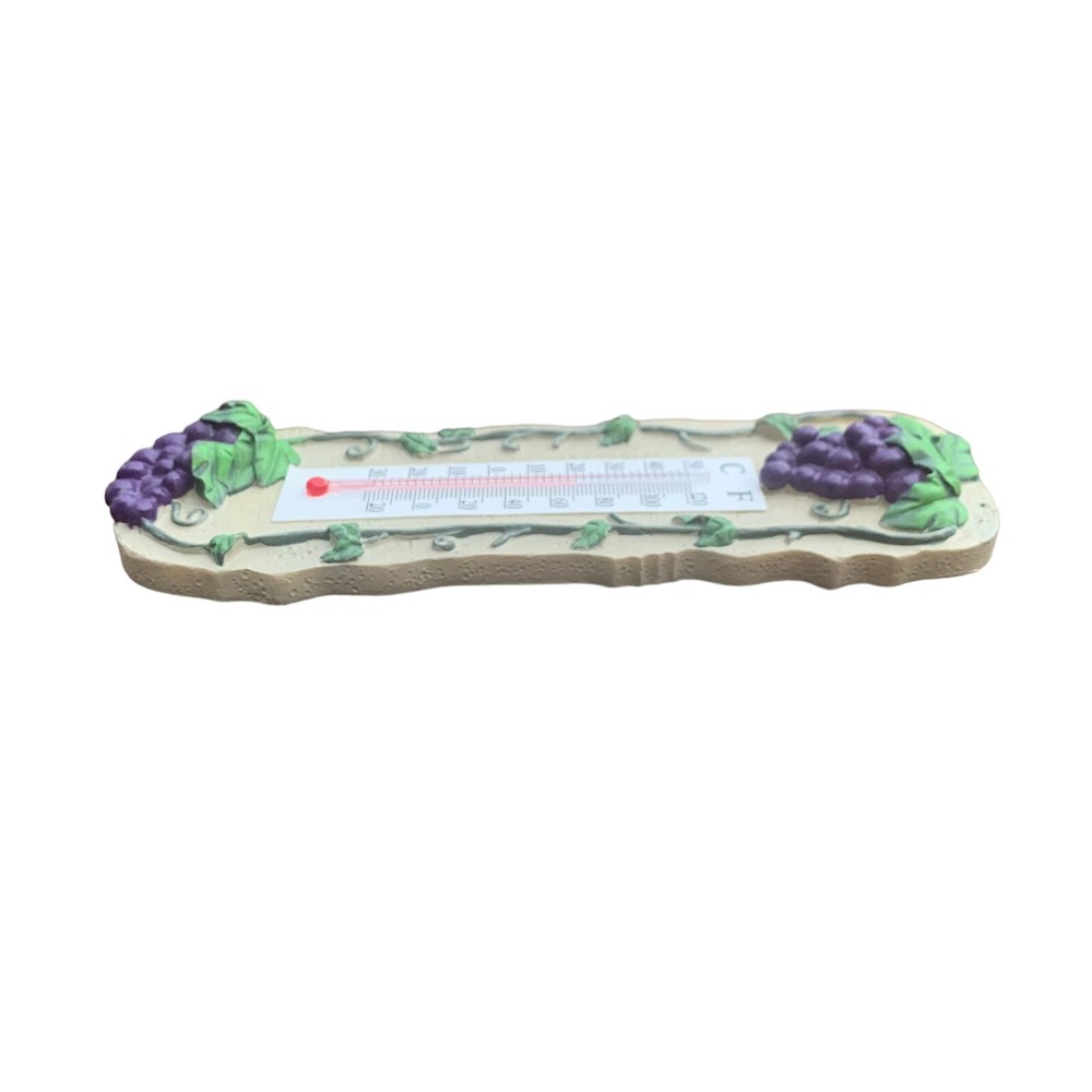 Ceramic Grape & Vine Motif Wall Thermometer