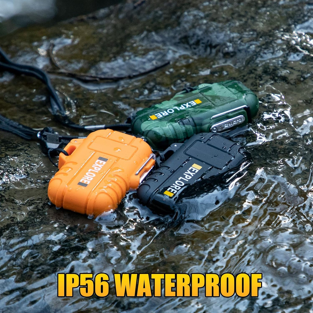 3 Pack Waterproof Outdoor Lighter, Windproof Torch Lighters Butane Refillable, E