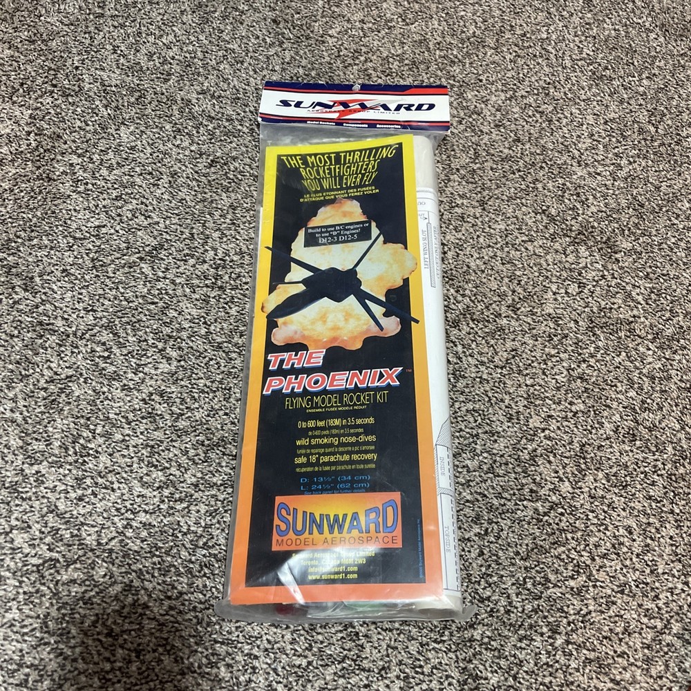 Sunward The Phoenix Rocket Fighter Flying Model Rocket Kit - Sealed, OOP