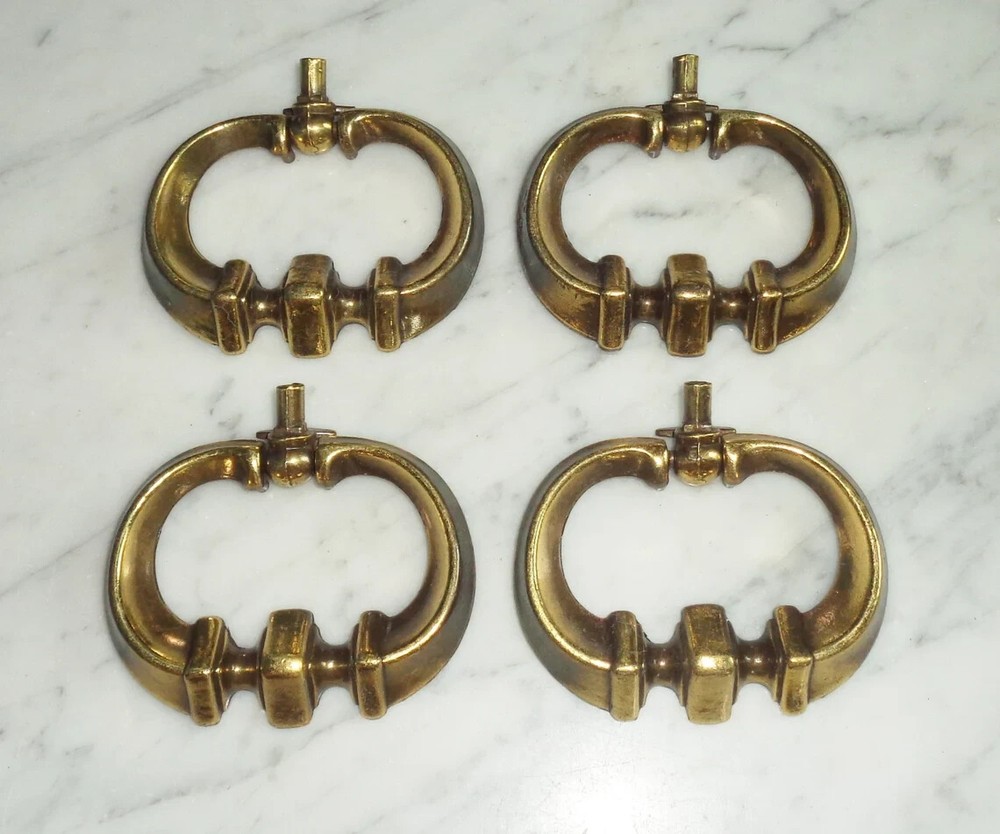 4 Vintage 3 inch Ring Drop Bail Knocker Door Drawer Pulls