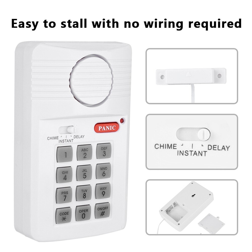 Door Alarm System 3 Settings Security Keypad With Panic Button For Home CSO