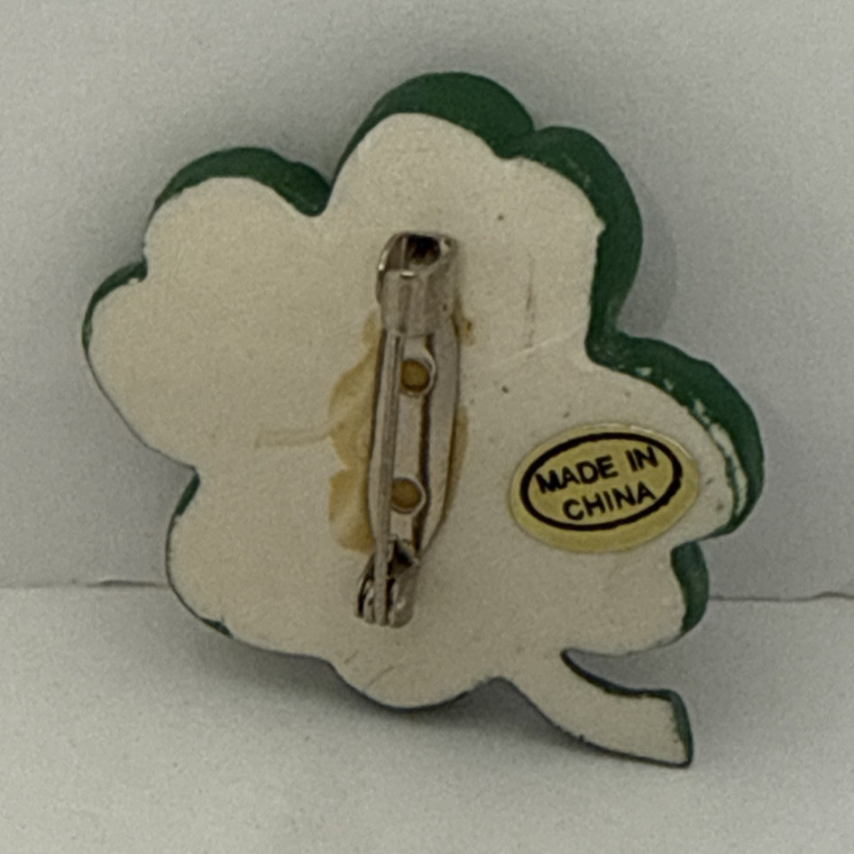 Lucky Penny 4 Leaf Clover Pinback