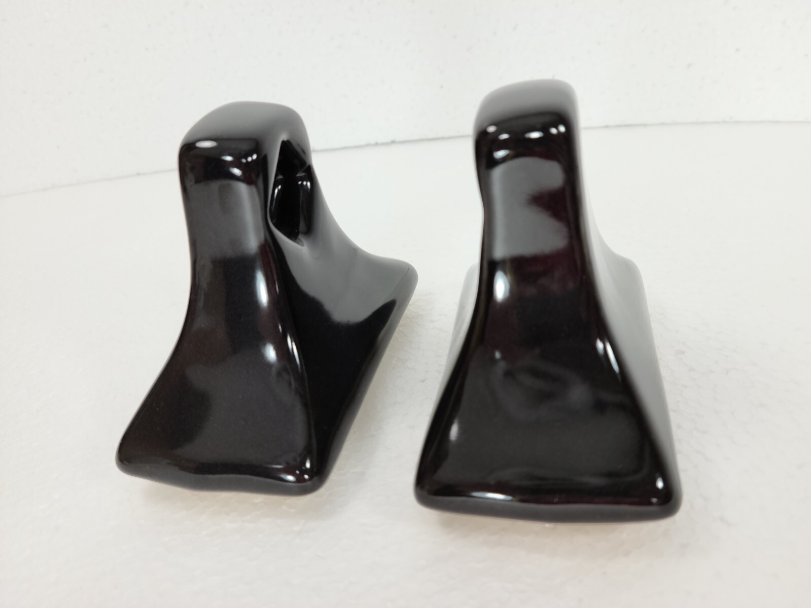 Black Ceramic Towel Bar Rod Rack Post Holder Brackets Mid Century Modern Retro