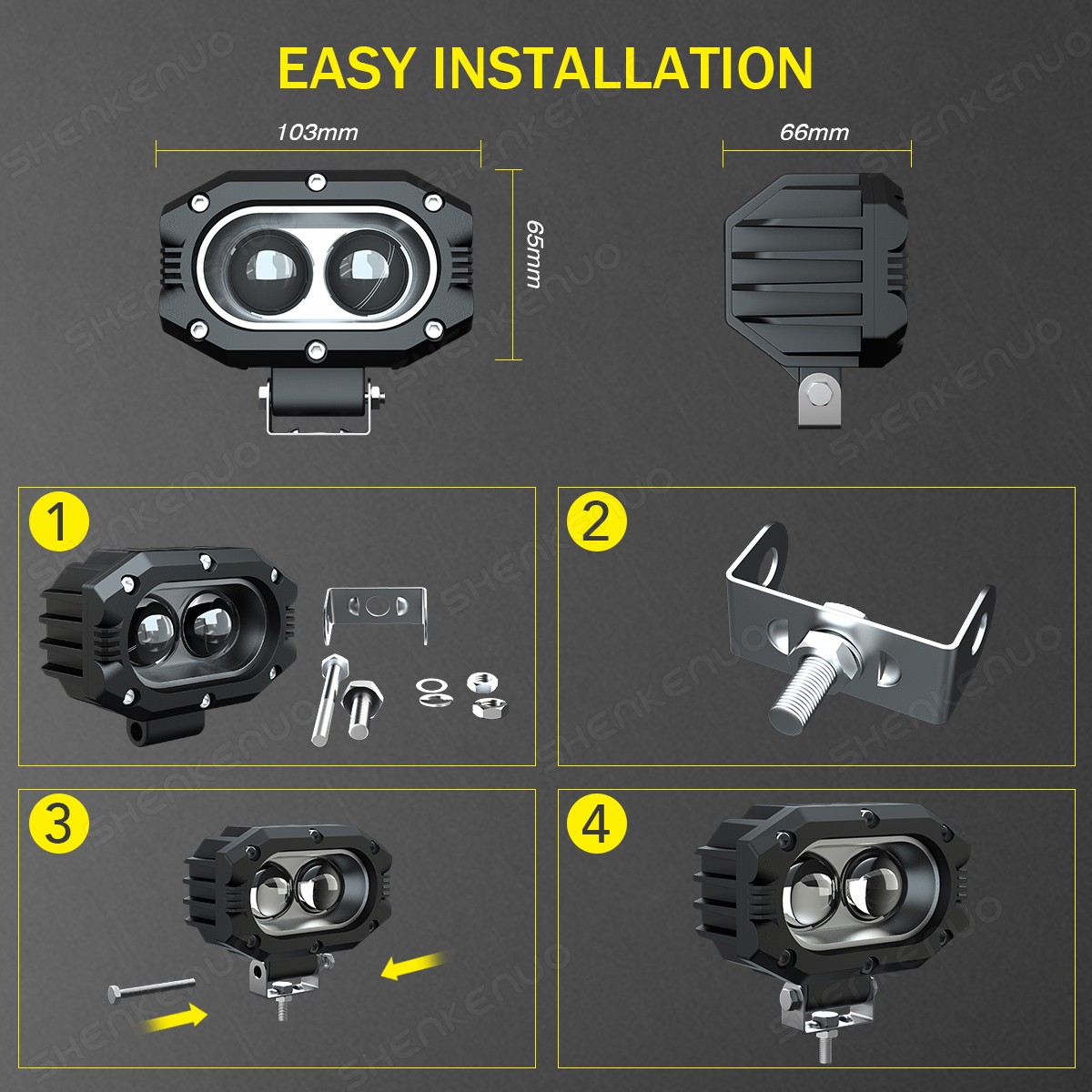 White 4" LED Work Light Bar Spot Pods Fog Lamp Offroad Driving Truck SUV 4WD