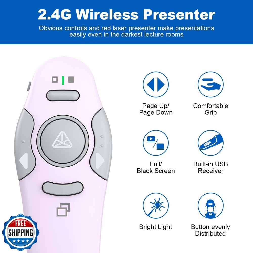 QUI Presentation Clicker Wireless Presenter Remote Clicker for PowerPoint Pre