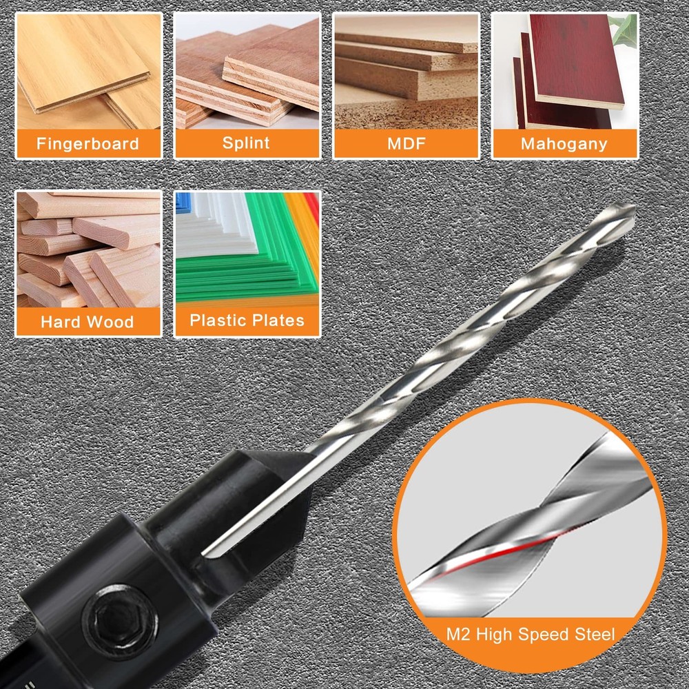 3 Pack Countersink Drill Bit Set #10#12#16, 3 Bits