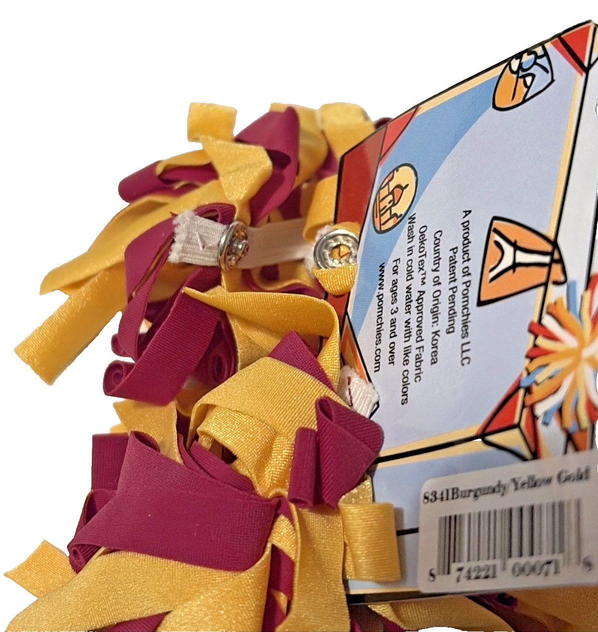 Pom-ID Colorful Luggage Identifiers Burgundy and Yellow Gold Snap On Fasteners *