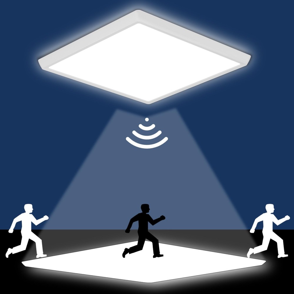 Motion Sensor Ceiling Light Wired, 12 Inch 5000K LED Flush Mount Ceiling Ligh...