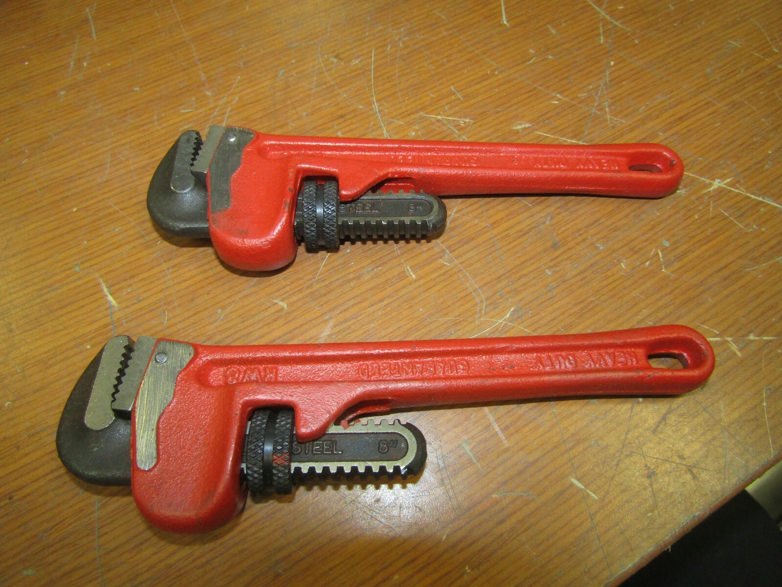 😎 (2) NEW REED 8" HEAVY DUTY STRAIGHT HANDLE PIPE WRENCH 02120 RW8 LOT OF 2