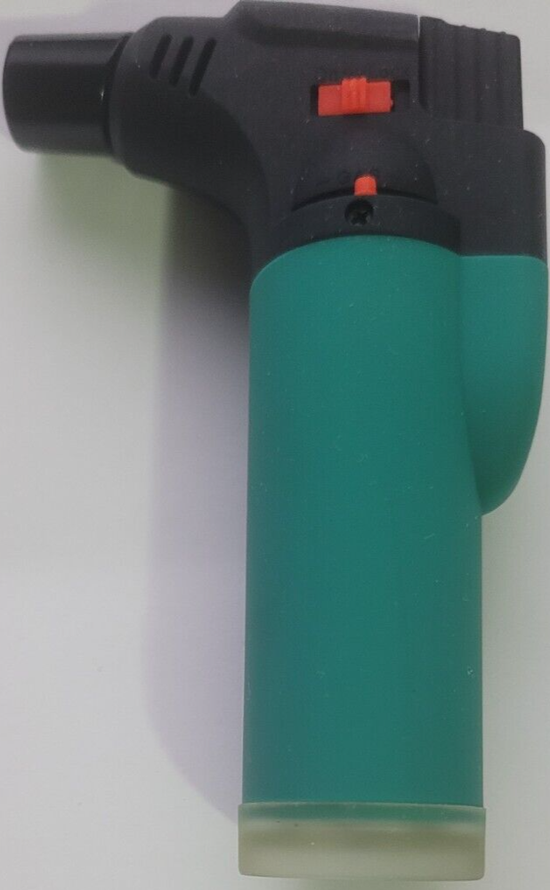 Torch Refillable Windproof Jet Lighter Color Dark Green Size 4 inches