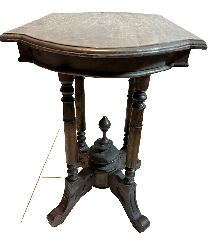 Antique French Mahogany Solid Wooden Side Table