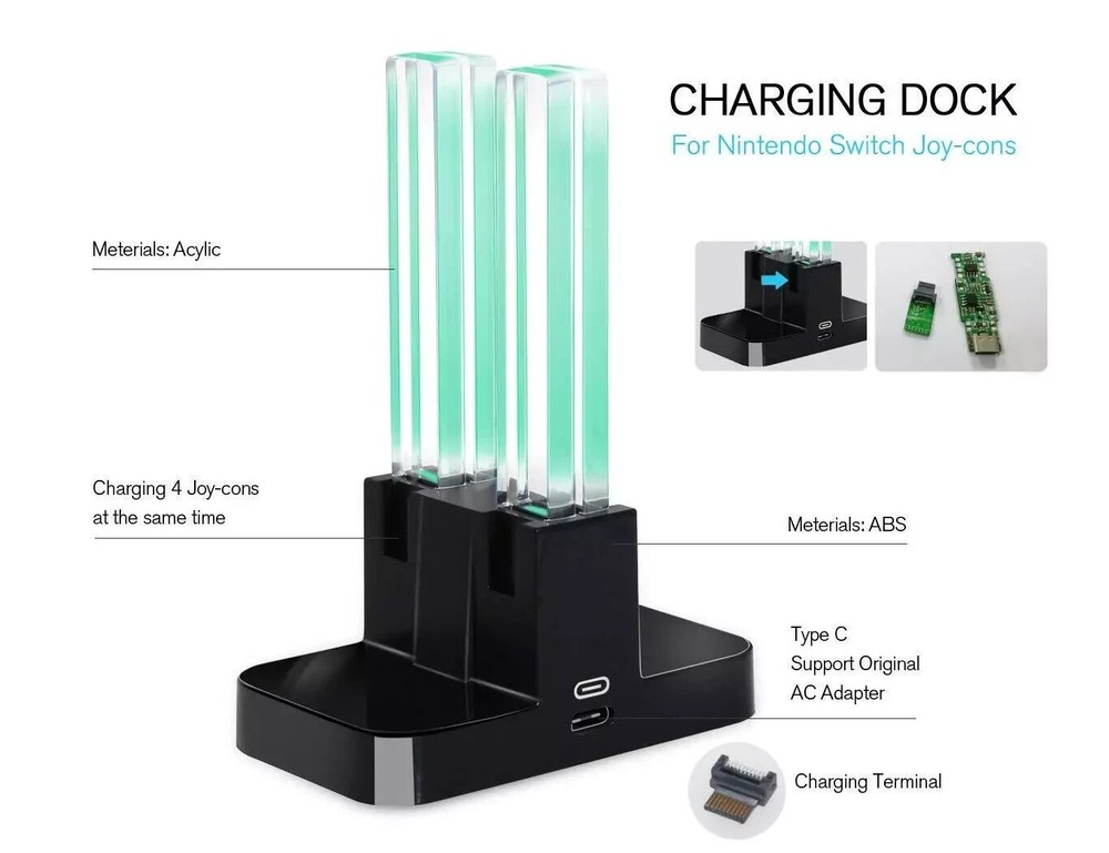 New Switch Controller Charger for Nintendo Switch Joy-Cons Charging Dock Station