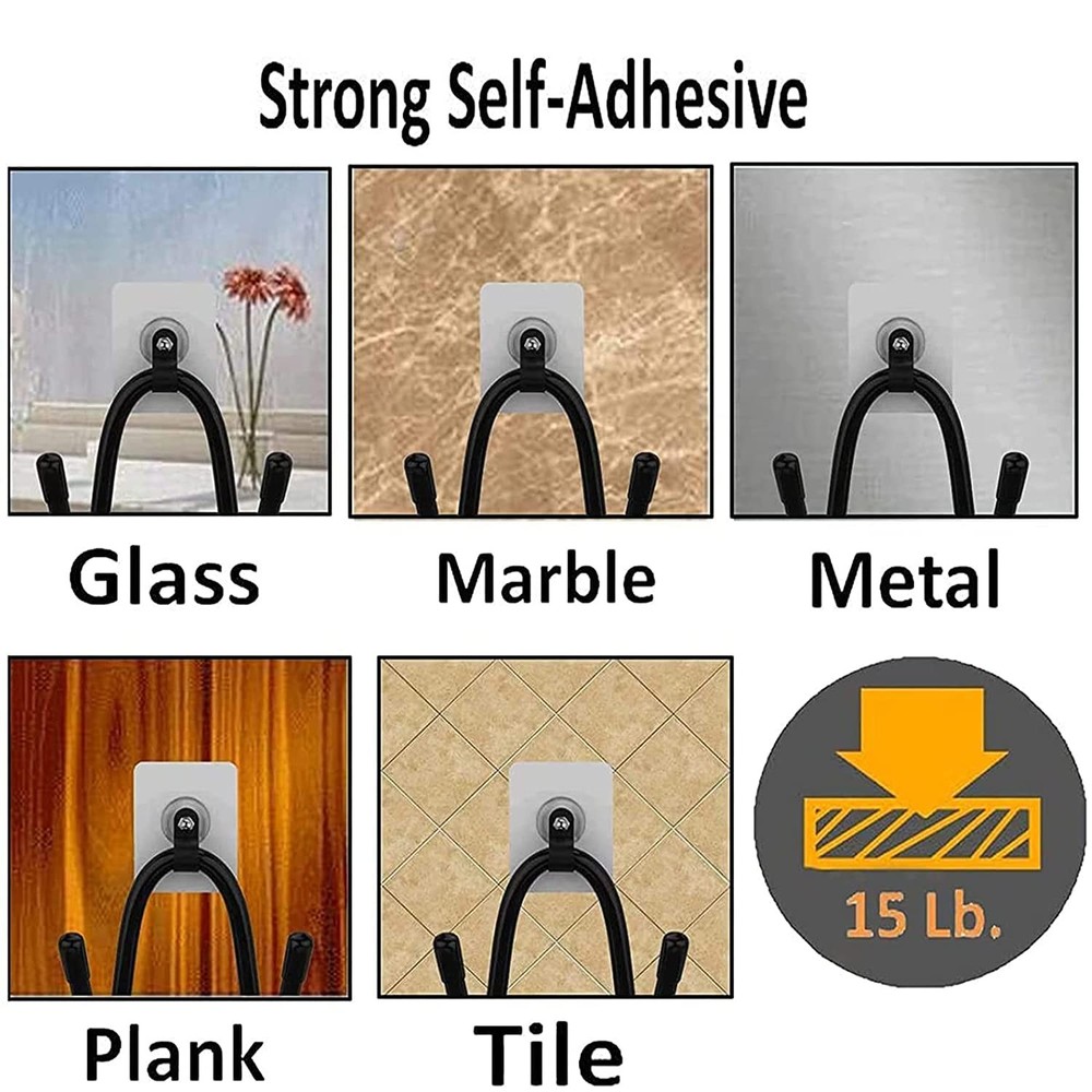 Pmsanzay 3 Pack Universal Self-Adhesive Game Controller Wall Mount Black