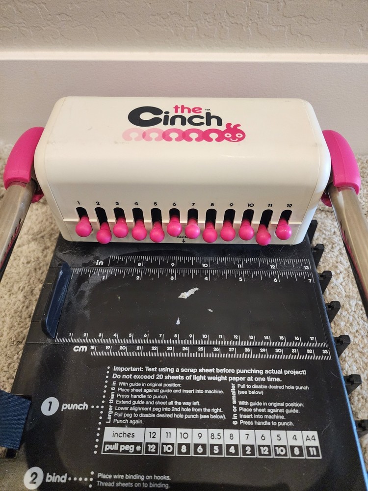 We R Memory Keepers The Cinch Book Binding Machine Pink & White