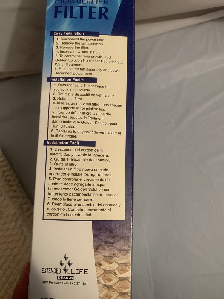 Vista Solution Humidifier Filter Replacement Extended Life - 847, Holmes New