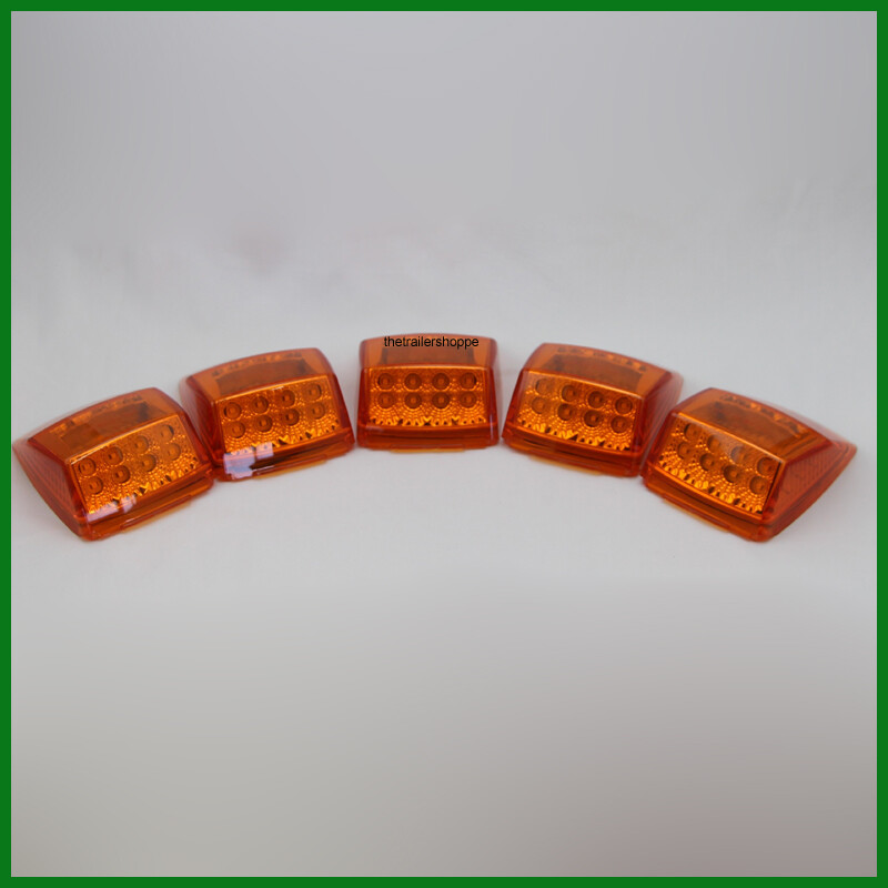 Replacement 17 Amber LED Square Cab Light 5 Piece Set