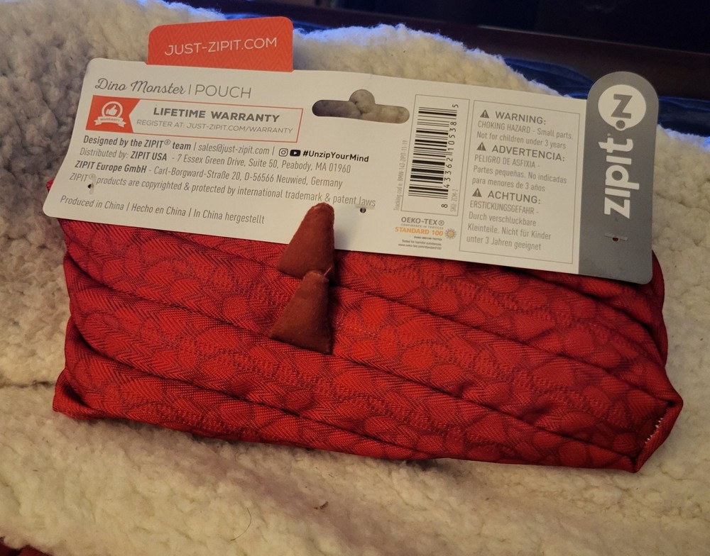 ZIPIT Dino Pencil Case Red