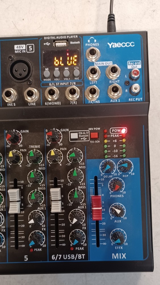 YAECCC 7 Channel Professional Studio Audio Mixer Console USB Bluetooth